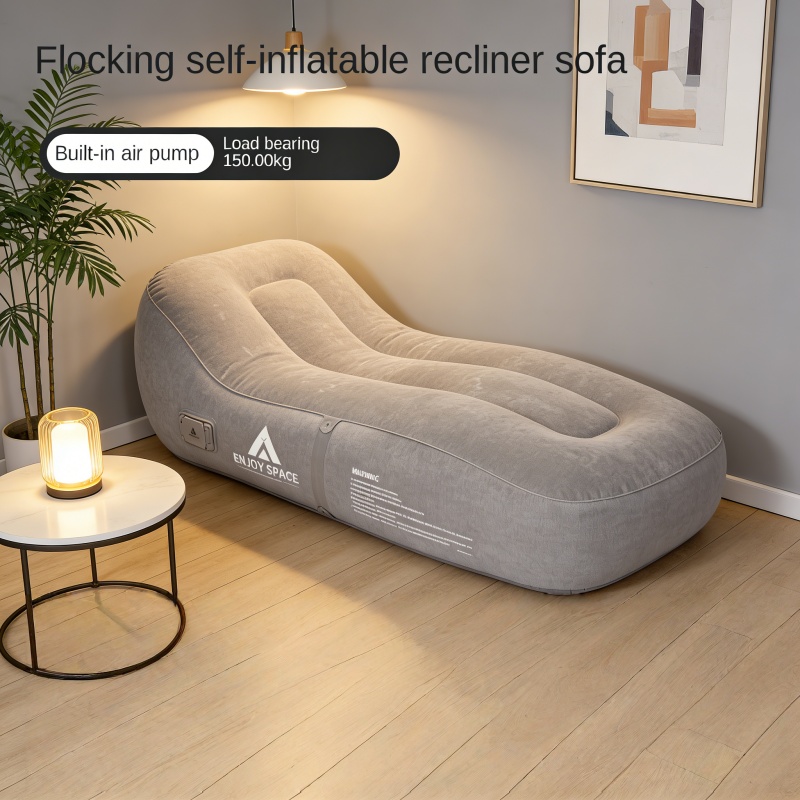 Outdoor Furniture Lounge Chair - เก้าอี้โซฟาพองลมสำหรับพักผ่อนกลางแจ้งพร้อมปั๊มลมในตัว ดีไซน์พับได้กันน้ำ เหมาะสำหรับครอบครัว/การตั้งแคมป์