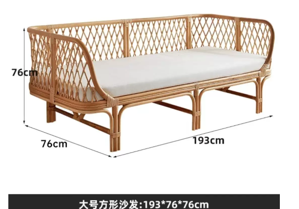 Outdoor Furniture Lounge Chair - เก้าอี้พักผ่อนหวาย เก้าอี้โซฟาเดี่ยว เฟอร์นิเจอร์หวายธรรมชาติทำมือสำหรับกลางแจ้ง