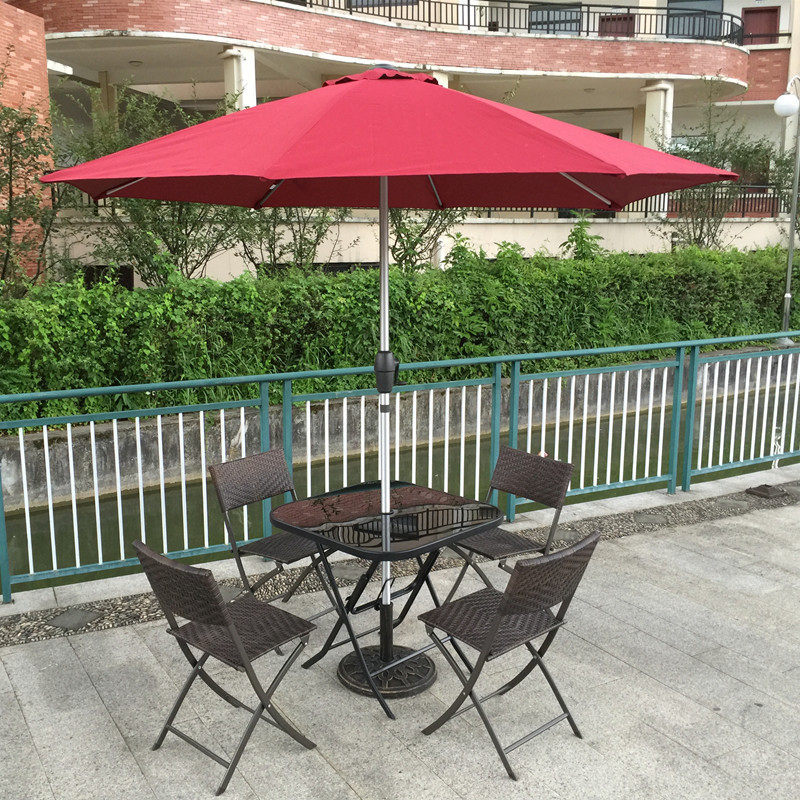 Outdoor Furniture Small - ชุดเฟอร์นิเจอร์สวนหวายพับได้สำหรับกลางแจ้ง เก้าอี้หวายพร้อมโต๊ะกาแฟขนาดเล็ก สำหรับระเบียงหรือลานบ้าน 3 ถึง 5