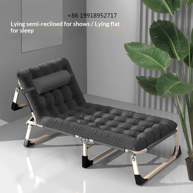 Outdoor Furniture Small - ชุดเครื่องนอนพับได้แบบเรียบง่าย สำหรับงีบกลางวัน อุปกรณ์เดินทางแคมป์ปิ้งกลางแจ้ง เก้าอี้พักผ่อนงีบกลางวันสำหรับผู้ใหญ่ในออฟฟิศ เตียงพกพาขนาดเล็กสำหรับกลางแจ้ง รุ่น