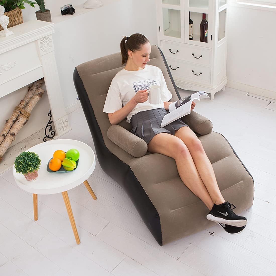 Outdoor Furniture Small - พับโซฟา,Inflatable Lounge เก้าอี้หนาทนทานพับ, ขนาดกะทัดรัด GAMING Lounger