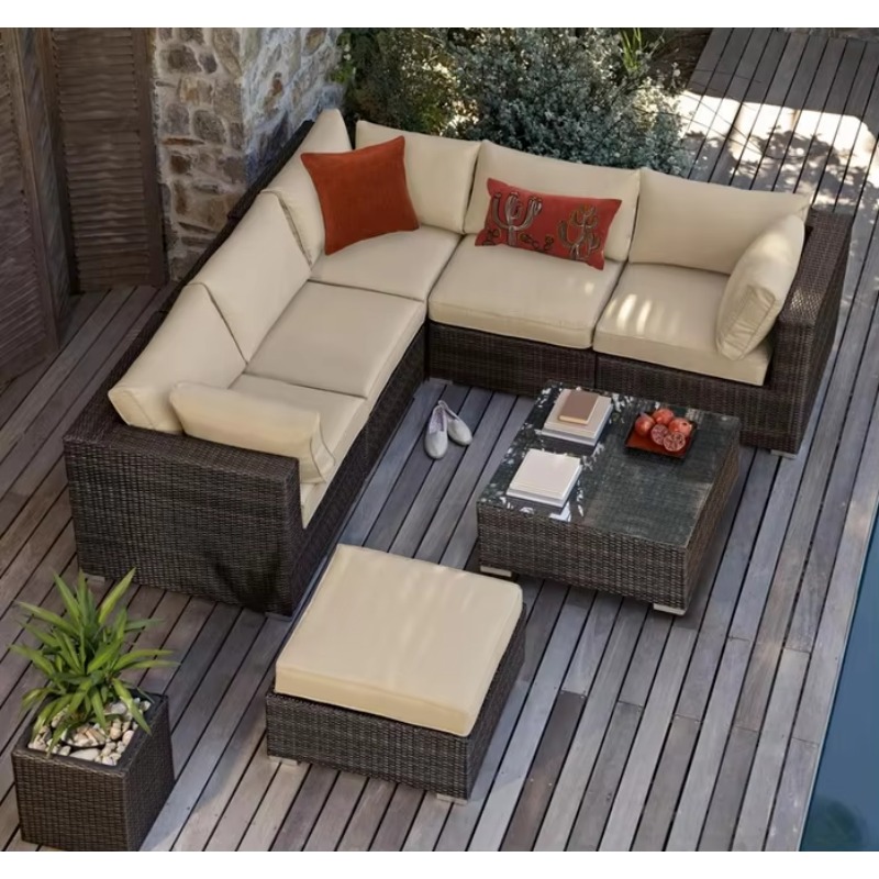 โซฟาหวายสำหรับสวนขนาดเล็ก 6 ที - Outdoor Furniture Small บทวิจารณ์และราคา