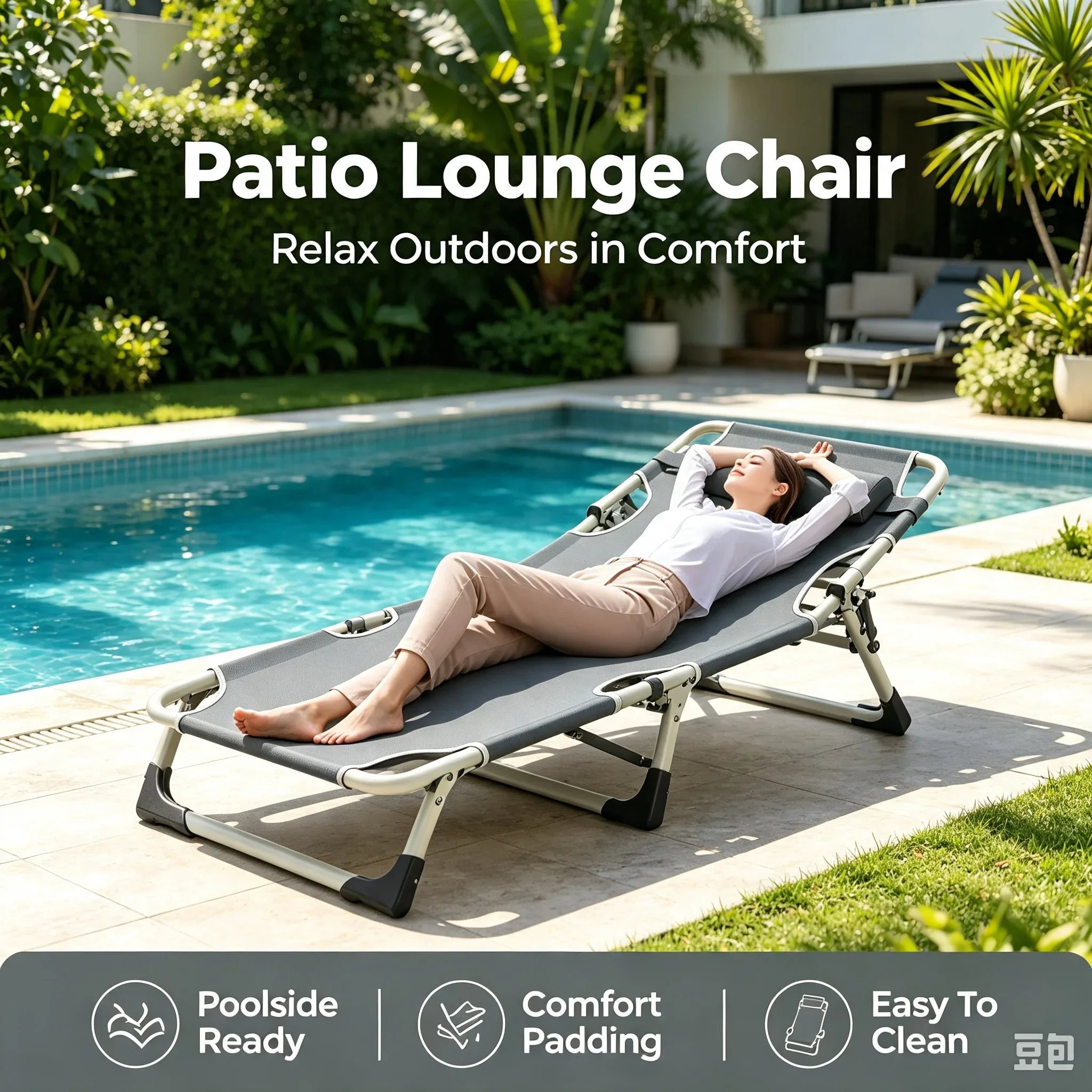 เก้าอี้พับเอนนอนสำหรับพักกลางว - Outdoor Furniture Lounge Chair บทวิจารณ์และราคา