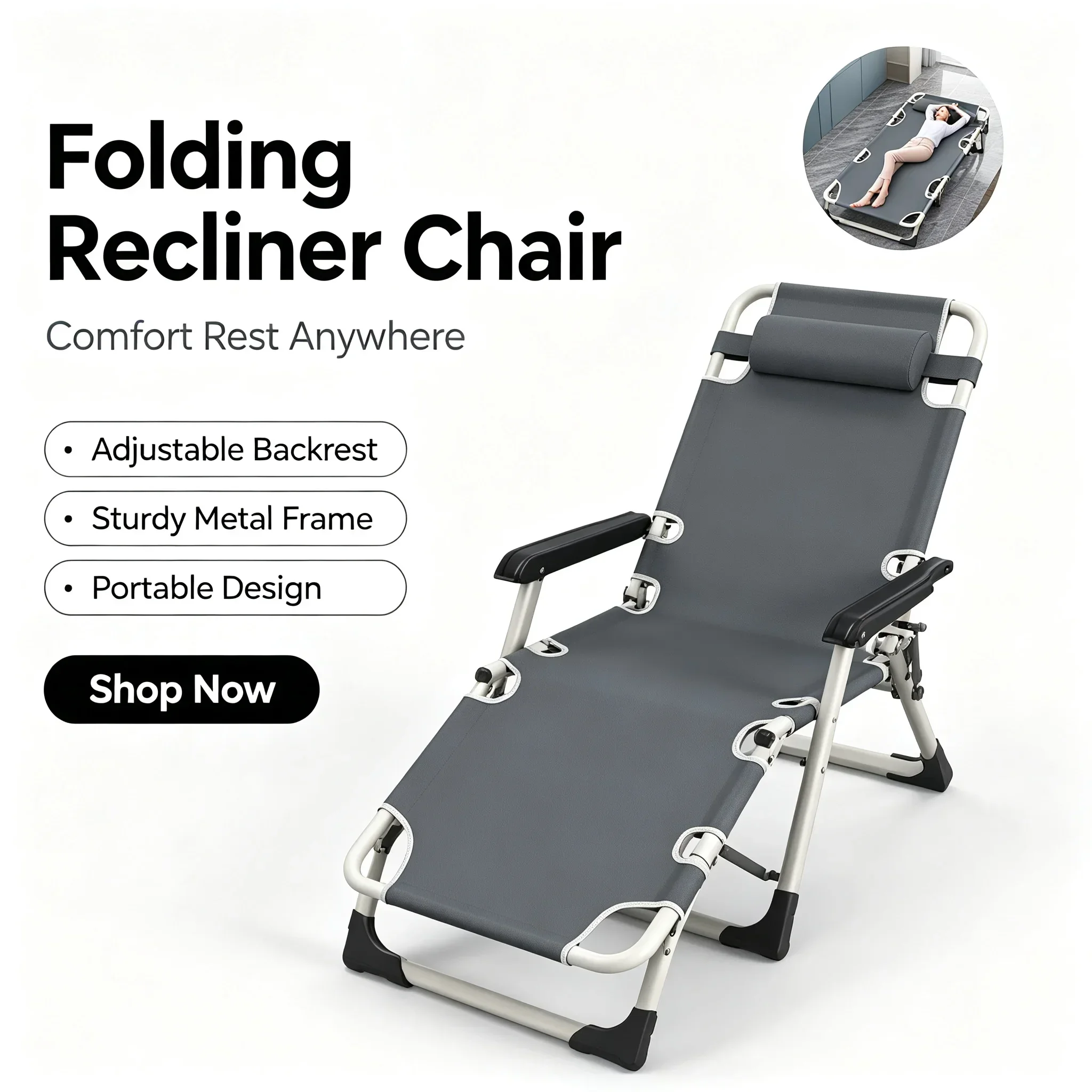 เก้าอี้พับเอนนอนสำหรับพักกลางว - Outdoor Furniture Lounge Chair บทวิจารณ์และราคา