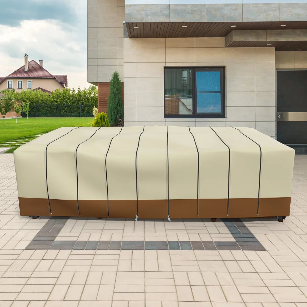 ผ้าคลุมโซฟาเข้ามุมกลางแจ้งกันน - Outdoor Furniture With Covers บทวิจารณ์และราคา