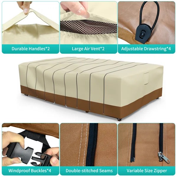 ผ้าคลุมโซฟาเข้ามุมกลางแจ้งกันน - Outdoor Furniture With Covers บทวิจารณ์และราคา