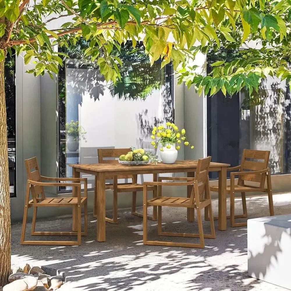 ชุดโต๊ะอาหารกลางแจ้ง 5 ชิ้น เฟ - Outdoor Furniture Oil Teak บทวิจารณ์และราคา