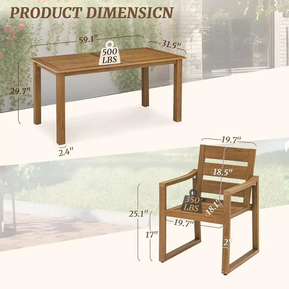 ชุดโต๊ะอาหารกลางแจ้ง 5 ชิ้น เฟ - Outdoor Furniture Oil Teak บทวิจารณ์และราคา