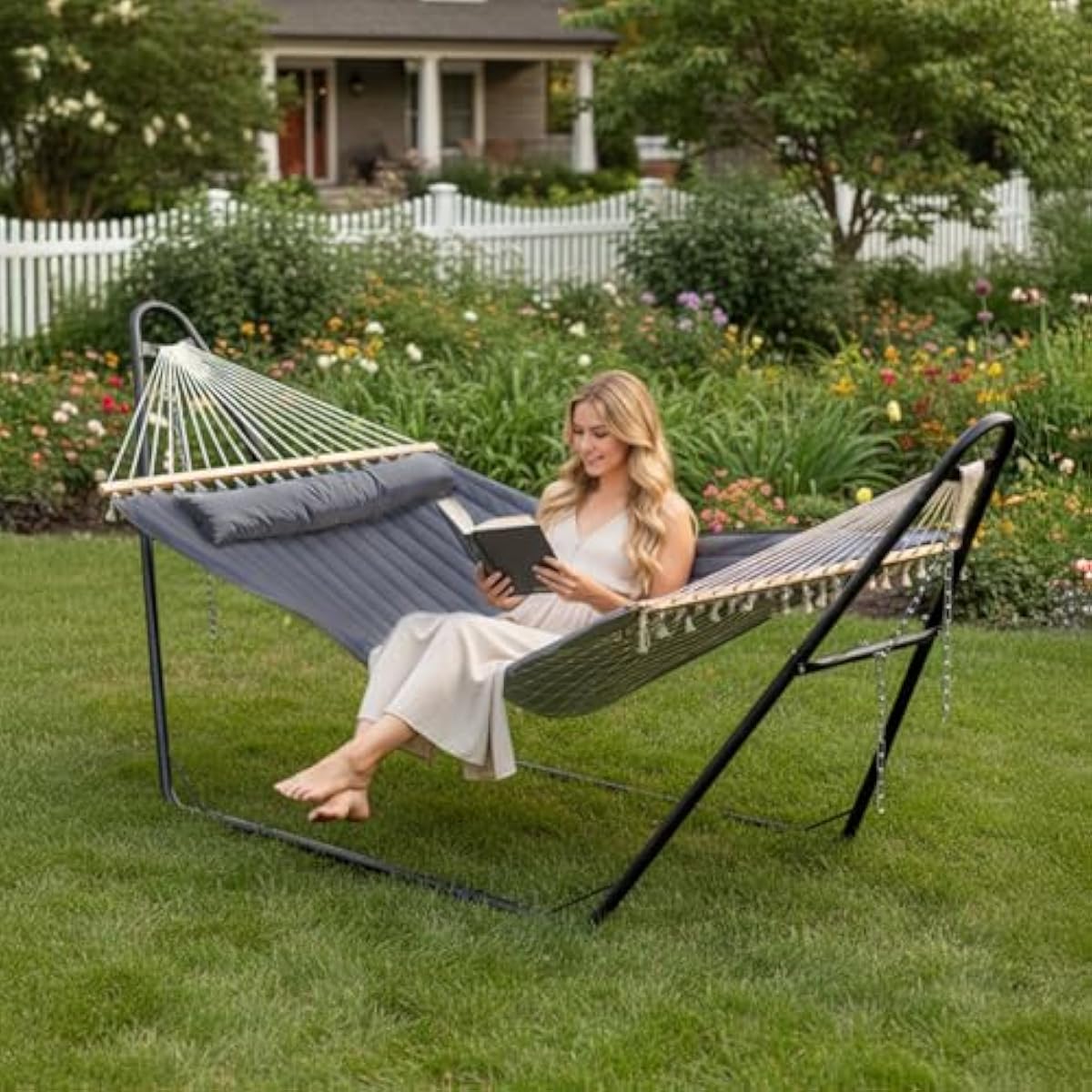 ชุดเปลญวนคู่แบบปรับได้สำหรับใช - Hammock With Stand บทวิจารณ์และราคา