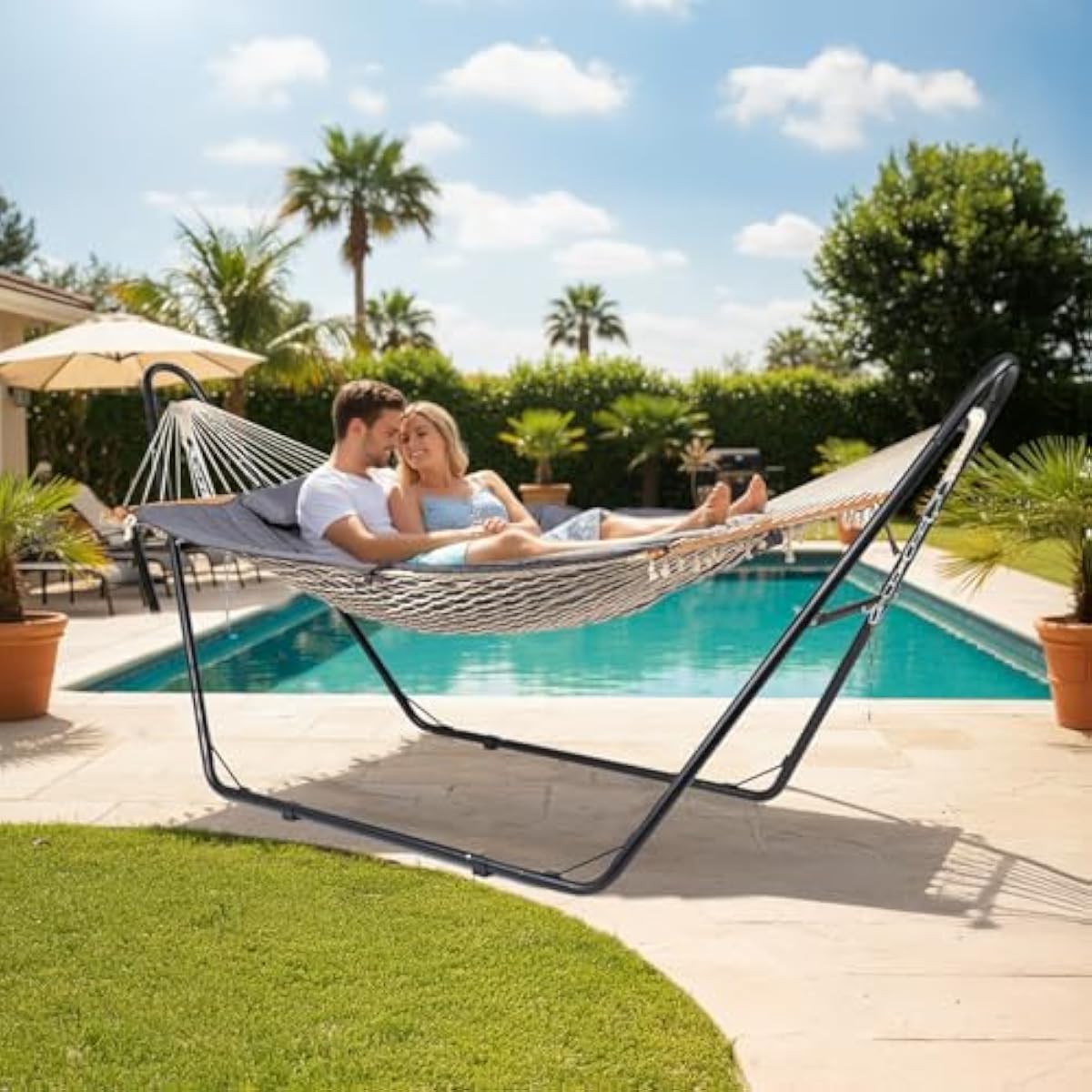 ชุดเปลญวนคู่แบบปรับได้สำหรับใช - Hammock With Stand บทวิจารณ์และราคา