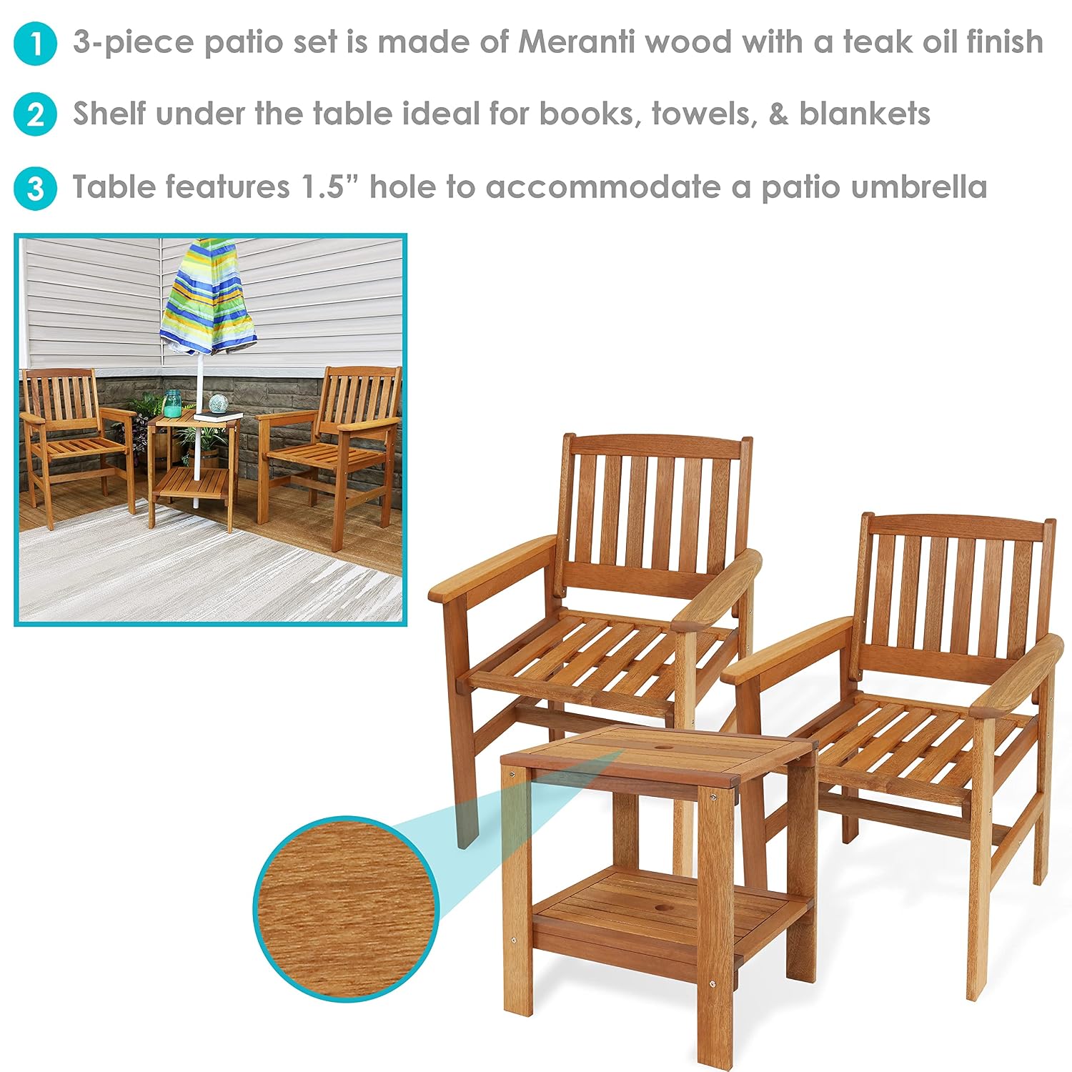 ชุดเฟอร์นิเจอร์ไม้สำหรับลานกลา - Outdoor Furniture Oil Teak บทวิจารณ์และราคา