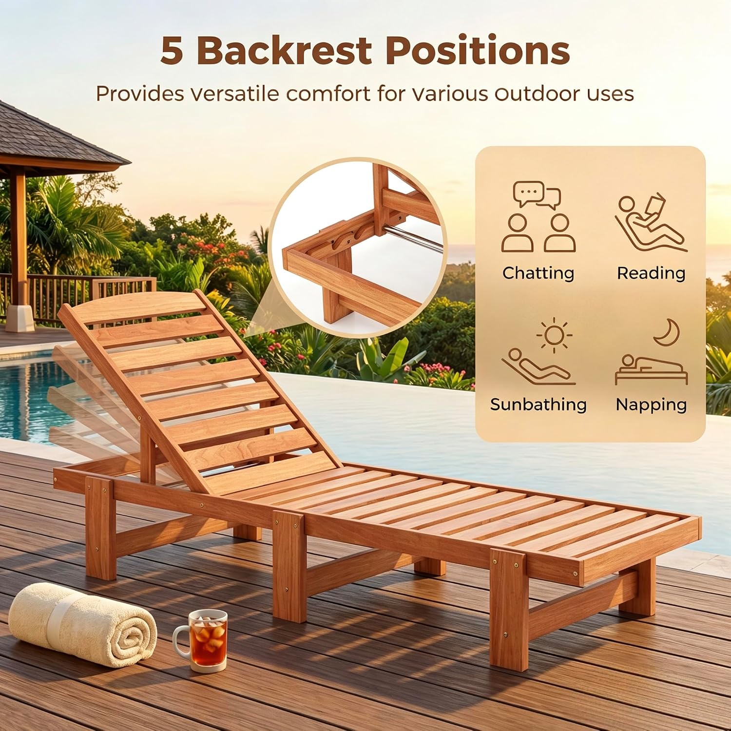 เก้าอี้พักผ่อนไม้เนื้อแข็งสำหร - Outdoor Furniture Oil Teak บทวิจารณ์และราคา
