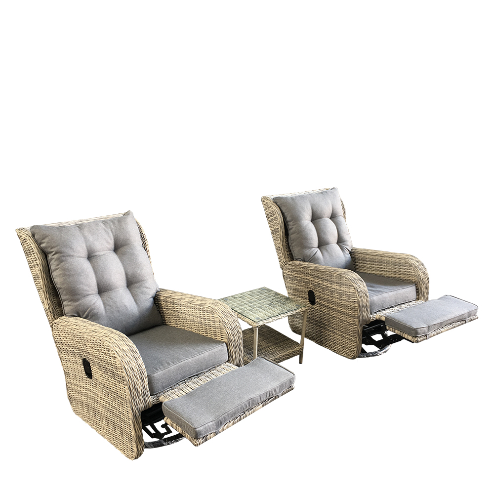 ชุดโซฟาปรับเอนหมุนได้สำหรับสวน - Outdoor Furniture Recliner Set บทวิจารณ์และราคา