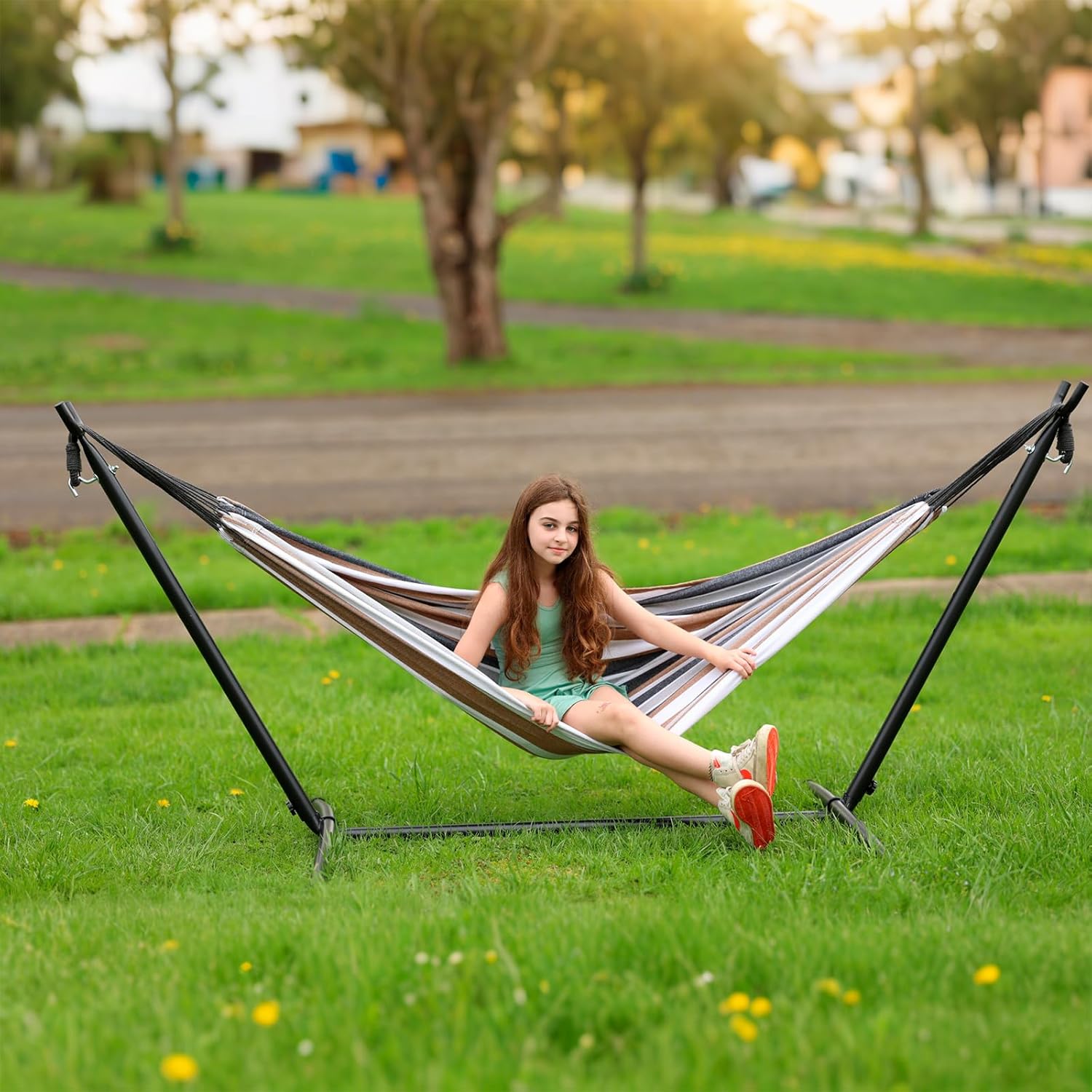เปลญวนคู่พร้อมขาตั้ง รับน้ำหนั - Hammock With Stand บทวิจารณ์และราคา